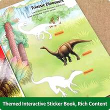 1PC Animal World Sticker Book For Kids, 6 Animal Themes, Home Educational Quiet Time Activity, Perfect For Christmas/Birthday/Halloween/Thanksgiving Gifts - A Dinosaur Sticker Book - View 5