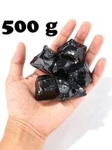 50/100/200/500g 原石天然黑曜石透明水晶原礦晶簇礦物標本，居家桌面裝飾 DIY 手作展示禮品 - 黑曜石 - 查看 9