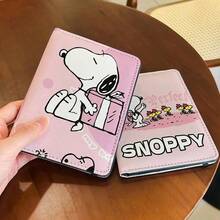 Snoopy 卡通護照夾 多功能旅行文件收納包 便攜錢包附現金與卡槽 - 粉色 - 查看 4
