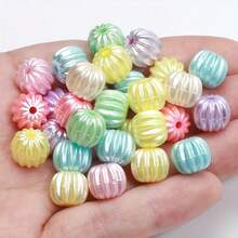 50pcs 10x11mm Pearlescent Colorful Pumpkin Acrylic Beads - Multicolor - View 8
