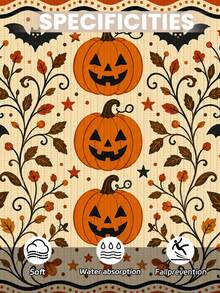 1-Pc Halloween Pumpkin Print Outdoor Non-Slip Doormat, Bathroom Mat, Kitchen Mat, Decorative Rug, Multi-Functional Mat, Hallway Rug, Soft, Convenient, Slip-Resistant, Kitchen Indoor/Outdoor Entrance, Bedroom, Home Decoration, Machine Washable. - Multicolor - View 4