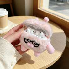 2026 New Plush Earphone Case Funny Glasses Monster TPU Soft Shell Protective Cover Compatible With Apple 1/2/3/4/Pro 2/3 - Pink - View 6