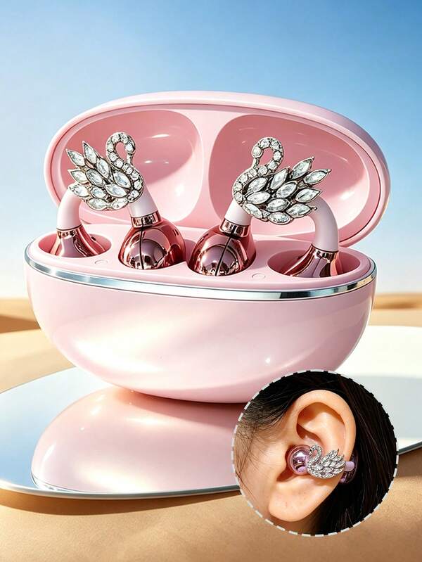 Earphone Bluetooth Open-Ear dengan Desain Angsa yang Elegan. Kualitas Suara Definisi Tinggi, Panggilan Nirkabel, dan Kontrol Sentuh. Kompatibel dengan Seri 17. Ideal untuk mendengarkan musik dan bepergian; Hadiah yang sempurna untuk pacar Anda.