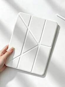 1 st transparent akryl Y-vikande vitt surfplattaskydd kompatibelt med iPad Mini6/Mini7/10.2/10.5/Air4/Air5/10.9/Pro11"/10th/Air 11-In.(M2)-2024/ Pro 11-In.(M4)-2024/ Air 11-Inch (M3) 2025/ (A16) 11 Inch 11th Generation 2025-modeller, flervinkligt justerbart ställ, inbyggd pennplats, högtransparent akrylskal på baksidan, stötsäkert, viloläge/väckning, minimalistiskt/klassiskt/casual skyddande skal - Vitt - Visa 13
