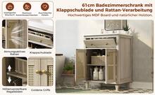 Bathroom Vanity With Storage, Adjustable Foldable Natural Wood Color - 自然的 - 查看 11