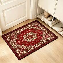 1pc Retro Boho Red & Golden Floral Design Area Rugs For Living Room, Floor Carpet For Bedroom, Carpets Home Decor Rugs, Homestay Hotel, Non-Slip Machine Washable Carpet, Home Decor Room Decor - Style 2 - View 8