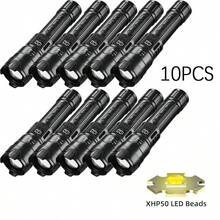1/10PCS Ultra-Bright Rechargeable LED Flashlight Zoomable Built-In Battery Torch For Outdoor Camping Fishing Home Emergency Lighting - Flashlight - View 12