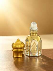 1 buah Botol Roll On Kaca Emas Motif Arab Vintage, Botol Roll On Parfum Attar Minyak Esensial Kosong yang Dapat Diisi Ulang, Botol Penyimpanan Sampel Kosmetik Portabel untuk Perjalanan dengan Tutup Emas - MultiWarna - View 4