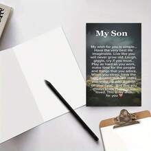 Special Birthday Card For Son (With Envelope) - Birthday, Holiday, Christmas, New Year - Parents' Heartfelt Message: "My Only Wish Is Your Peace", Humorous Birthday Card For Son DU20 - Sets - View 5