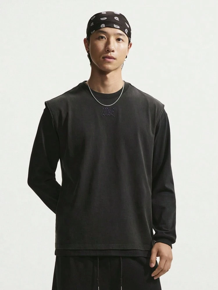 Nike Men's AS M NSW TEE LSE SLVLS WASH Sports Tank Top IM3820-010 - Black - View 1