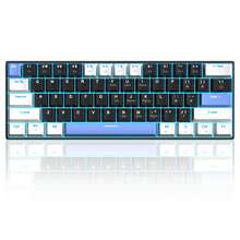 MageGee Star61 Mini 60% RGB Gaming Mechanical Keyboard 61 Keys Wired USB-C Multi-Device Gaming Keyboard Customizable Keycaps Suitable For Laptop PC Computer Gamers [White Black & Blue: Red Switch] - White Black Blue (Red Switch) - View 4
