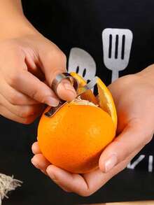 Stainless Steel Orange Peeler, Finger Ring Citrus Peeler, Grapefruit Peeler, Peeling Tool, Suitable For Various Fruits, Orange, Citrus, Lemon, Pomelo, Dragon Fruit, Etc., Suitable For Home, Kitchen, Restaurant, Bakery, Cake Shop, Fruit Store - Multicolor - View 10