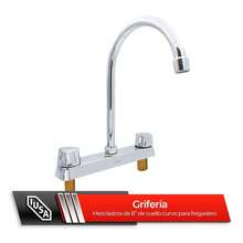 IUSA Primo Esencial Mezcladora para Cocina 8" Cuello Curvo Acabado Cromado - Plateado - Ver 3