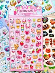 Colorful 3D Epoxy Resin Stickers - Solid Stickers - Cute Animal Series, Exquisite Appearance, 3D Design, Waterproof Self-Adhesive Decorative Stickers, Comfortable Touch, Rich Decorative Atmosphere, Suitable For DIY Decoration, Toys, Manuals, Journals, Notebooks, Laptops, Phone Cases, Etc. - Multicolor - View 8