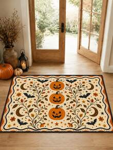 1-Pc Halloween Pumpkin Print Outdoor Non-Slip Doormat, Bathroom Mat, Kitchen Mat, Decorative Rug, Multi-Functional Mat, Hallway Rug, Soft, Convenient, Slip-Resistant, Kitchen Indoor/Outdoor Entrance, Bedroom, Home Decoration, Machine Washable. - Multicolor - View 11
