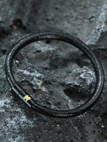 diffone Gelang Tali Lilin 6mm Buatan Tangan Bergaya, Warna Hitam, Mudah Dikaitkan, Gelang Lengan Pria untuk Pesta, Perhiasan Pria - Gelang tali lilin pria - View 6