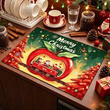 1pc Christmas Themed Dish Drying Mat, Coffee Machine Mat, Absorbent Quick-Drying Stain-Resistant, Suitable For Christmas Dining Table, Kitchen Countertop, Sideboard Countertop, Practical Item For Creating Christmas Holiday Atmosphere, Home Gift, Tabletop Decoration - XYLSD-937 - View 6