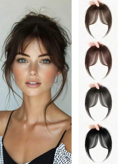 1/2pcs Women / Girls One-Piece Bangs Hairpiece, Natural Realistic 3D Ultra-Thin Bangs, No Baldness, With Sideburns, Suitable For Daily Wear And Party Use, One-Piece Frontal Clip-In Hairpiece, Christmas, Halloween Costume Hair Accessory, Voluminous Hair, Wedding, Wigs, Wigs For Women, Hair Accessories, Hair, Hair Clip