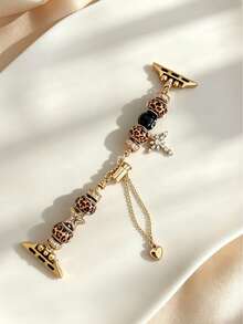 MAPUCE 1PC Bohemian Style Women's Adjustable Vintage Leopard Print Beaded Pendant Bracelet Watch Band, Snowflake Star Charms, Compatible With Apple Watch 38/40/41/42/44/45/46/49mm, Suitable For Apple Watch Series Ultra/SE/11/10/9/8/7/6/5/4/3/2/1, Summer Women's Fashion Accessory (Band Only) - Gold - View 13
