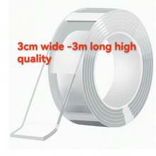 1pc Heavy Duty Waterproof Double Sided Nano Tape, Strong Adhesive, Reusable, Multi-Purpose, Perfect For Christmas Decor And DIY, Home Daily Essential - Transparent - View 13
