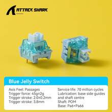 Attack Shark DIY Customizable Hot-Swappable Mechanical Keyboard Linear Mahjong Sound Switches Glazed Switches - View 6