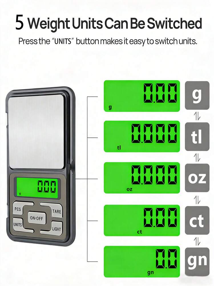 Flip Design, 200g/500g Weighing Range. High Precision Weighing. Multi-Function Electronic Scale, Pocket Digital Scale, Suitable For Precise Weighing Of Medicine, Jewelry, Kitchen Utensils And Food Ingredients. Battery Not Included. - Multicolor - View 7