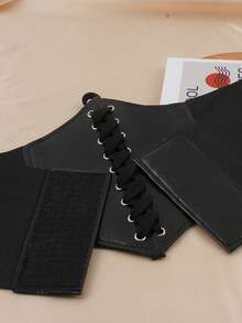 3pcs Women's Black Fashionable Corset Waist Vest, French Court Style Waist Belt Design (Suitable For Halloween Costume) - Multicolor - View 7