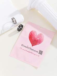 ATLVXJL 2pcs/Set Luminous Couple/Family/Friendship Glow-In-The-Dark Double Heart & Arrow Pattern Silver & Black Stainless Steel Couple Rings Set, Casual Jewelry Rings Suitable For Daily Wear And Holiday Gift Giving - Multicolor - View 6