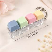 1pc Funny Keycap Keyboard Keychain, Stress Relief Toy Key Chain, Suitable As A Decompression Gift For Friends - Morandi Colors - View 3