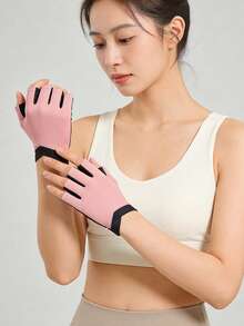 EIGIIS Women's Workout Gloves With Heart-Shaped Non-Slip Silicone Padding, Breathable Fabric, And Easy Removal For Gym Training, Weightlifting, Cycling - Multicolor-2 - View 4