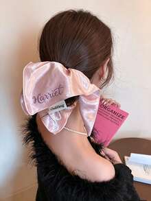 Customized Name Glossy Satin Square Hair Tie, High-End Hair Rope, Suitable For Women And Girls, Personalized Name - Multicolor - View 6