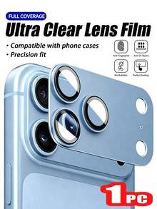 1 paquete,Protector de lente de cámara,Marco de metal azul profundo + Lente de alta definición resistente a arañazos y al desgaste,Adecuado para accesorios de funda de teléfono.Compatible con iPhone 18 Pro Max/18 Pro y otros modelos. - Azul - Ver 2