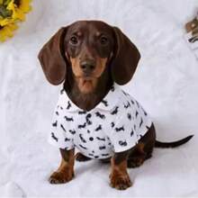 Small Dog Cute Dachshund Print Pet Shirt - Lightweight Short Sleeve Collared Top For Spring/Summer Walks And Photos, Breathable And Comfortable - Multicolor - View 10