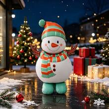 48 Inch Standing Santa Claus & Snowman Foil Balloon, Christmas Mall Atmosphere Decoration, Indoor Theme Decor Arrangement - Multicolor - View 1