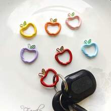 3/5/7/9/11/13/15Pcs Apple Shaped Carabiner Durable Metal Alloy Keychain Ring Quick Release Spring Hook Suitable For Backpack Pendant Wallet Strap DIY Handmade Random Color - Multicolor - View 7