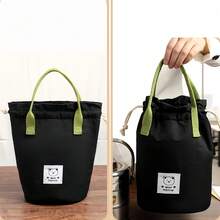 Drawstring Lunch Bag, Minimalist Round Insulated Lunch Storage Bag, Reusable Waterproof Bento Box Tote Bag, Portable Food Storage Tote, Suitable For Office Work, School, Picnic, Camping, Travel, Daily Meal Prep - Multicolor - View 6