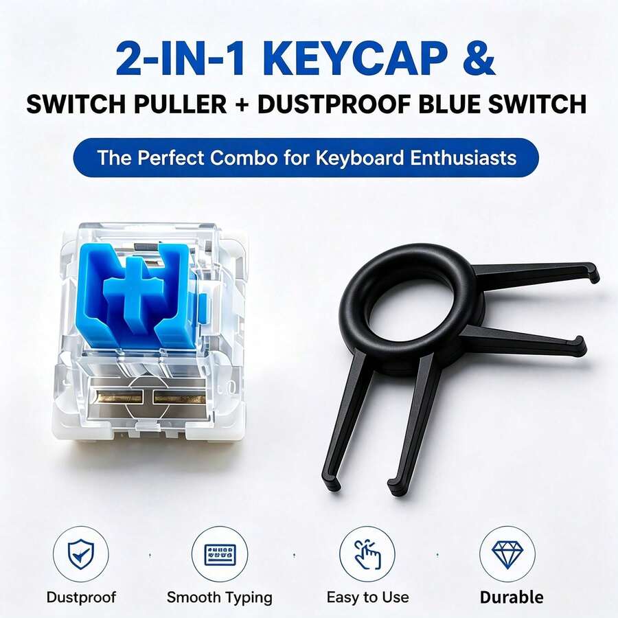 Mechanical Keyboard Switch Set, Includes 2-In-1 Keycap & Switch Puller, Blue/Brown/Black/Red Switches, Linear Tactile Switches, Suitable For DIY Mechanical Keyboard Modification, Repair Or 3D Printed Fidget Clicker - View 1