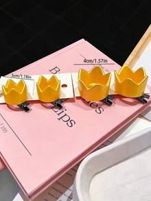 8/4pcs Cute Mini Crown Hair Clips, Durable And Non-Damaging, Sweet And Lovely Hair Accessories For Women And Girls, Suitable For Daily Wear, School, Party And Vacation - Multicolor - View 8