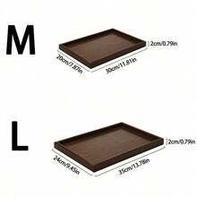 1pc/2pcs Wooden Serving Tray Set, Rectangular Wood Decor Tray For Kitchen Dining Table, Coffee Table, Countertop, Breakfast Tea Snack Platter, Bathroom Vanity Perfume Cosmetic Storage Organizer Tray - Coffee Brown - View 13
