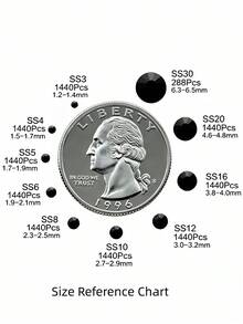 Gold Flat Back Rhinestones, Multi-Size Round Crystal Hot-Fix Rhinestones, Shiny Adhesive Rhinestones, Suitable For Nail Art, Phone Cases, Shoes, Clothing, Handmade DIY Decoration - Gold - View 4