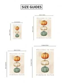1pc Frameless Vintage Pumpkin Patch Farmhouse Fall Wall Art Dorm Gift - Multi-color - View 10