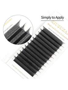 XIUSUZAKI 12Rows 3D W-Shape Lashes/Brown 3DW Lashes/Double Tips 3DW Lashes Bloom Automatic Flowering Premade Fans Eyelashes Extensions Soft Light Individual False Lashes Lightweight DIY Lashes Great For Daily Makeup, Parties - D - View 7