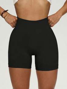4PCS High Waist Tummy Control Shorts – Compression Fit Butt Lifting Yoga Shorts For Women, Running & Cycling - Multicolor - View 5