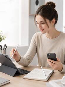 Universal 2-In-1 Touchscreen Stylus Pen, Disc Capacitive Pen With Suction Cup, Ballpoint Sketching Pen, Suitable For Phone, Tablet, Laptop - View 5