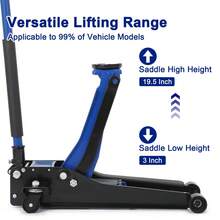 3 Ton Low Profile Hydraulic Floor Jack – Heavy Duty Q235B Steel – Dual Pump Quick Lift – Professional Trolley Jack for Cars, SUVs, Trucks – Ideal for Garage, Workshop & Auto Repair - Blau - Übersicht 2