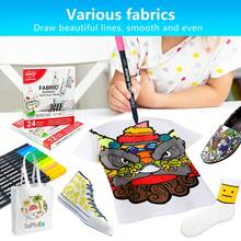 1pc 24-Color Fabric Marker Pen, Waterproof Non-Fading Textile Pen, DIY Hand Painting Marker Pen For T-Shirts, Shoes, Colorful Marker - Fabric Painting Pen - View 5