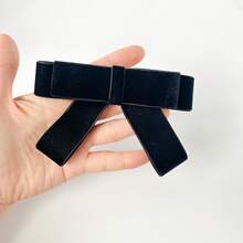 Velvet Bow Brooch, Bowknot For Women, Versatile Collar Accessory, Pin Clothing Accessory, Preppy Style Brooch, Daily Wear Shirt Decoration, Commute Outfit, Christmas Holiday Gift - Black - View 3