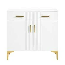 Sideboard White With Storage With Drawers With Doors Made Of Wood For Dining Room And Living Room - White - View 10