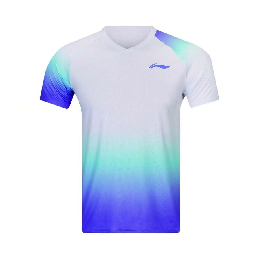 LI-NING Jersey Bulu Tangkis Pickleball Gradien Unisex AAYW061 - Putih - View 1