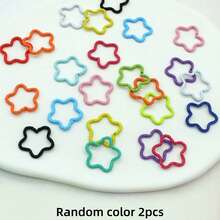 100/200pcs/Box Key Ring Set, Includes Heart-Shaped Embossed And Five-Point Star Embossed Closed Rings, Suitable For Braided Painted Embossed Ring Keychains - Multicolor - View 14